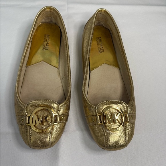Michael Kors Gold Flats with Emblem - Picture 1 of 5